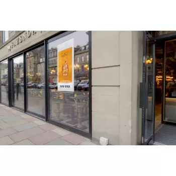 Dwustronny ekran witrynowy, wiszący