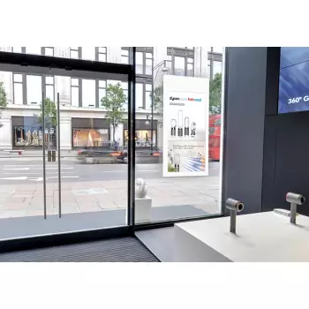 Dwustronny ekran witrynowy, wiszący