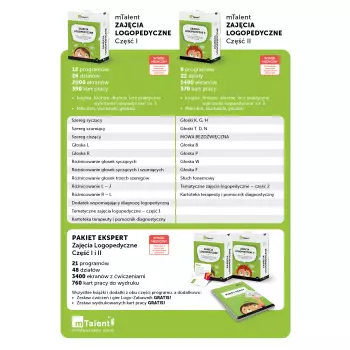 mTalent Zajęcia logopedyczne – Pakiet Ekspert (cz. 1 i cz. 2)