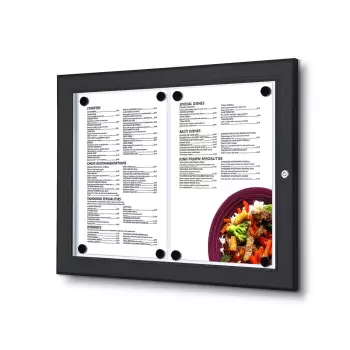 Czarna gablota na menu