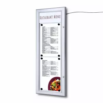 Gablota na menu z panelem na logo
