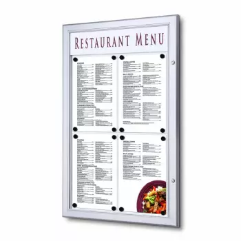 Gablota na menu z panelem na logo