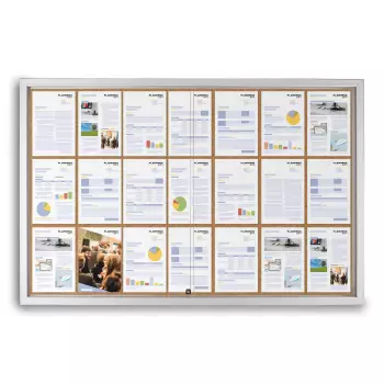 Korkowa gablota Luxe z przesuwanymi drzwiami