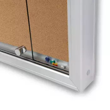 Korkowa gablota Luxe z przesuwanymi drzwiami