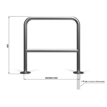 Stojak rowerowy UNO 60 z poprzeczką - 2 miejsca rowerowe