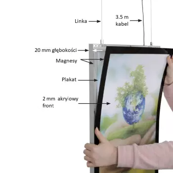 Magnetyczna dwustronna rama podświetlana