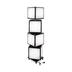 Stojak reklamowy LED z 4 obrotowymi kostkami 40x40 cm