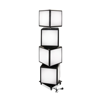 Stojak reklamowy LED z 4 obrotowymi kostkami 40x40 cm