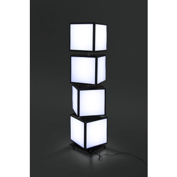 Stojak reklamowy LED z 4 obrotowymi kostkami 40x40 cm