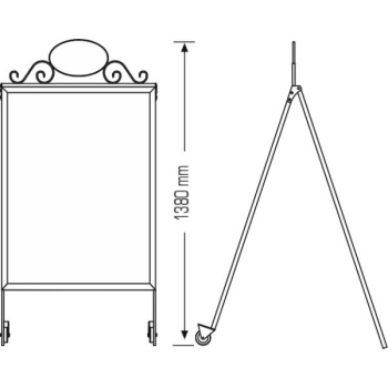 Potykacz reklamowy Retro z ramą OWZ 600 × 840 mm