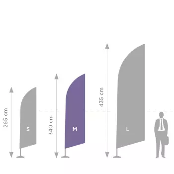 Aluminiowy maszt do flag reklamowych Pióro - M 340 cm