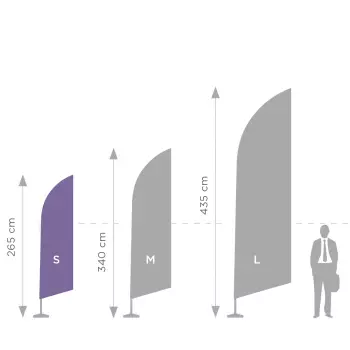 Aluminiowy maszt do flag reklamowych Pióro - S 265 cm