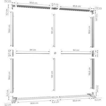 Ścianka podświetlana czarna LUMIX™ 200×250