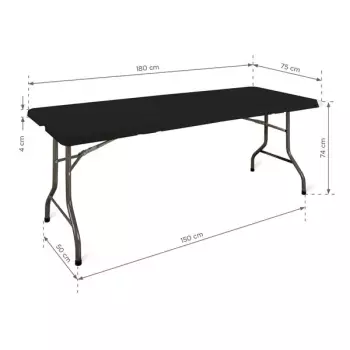 Stół eventowy E180 (180X75) - czarny