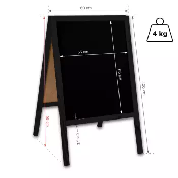 Potykacz drewniany Classic M (60x100 cm) - czarny