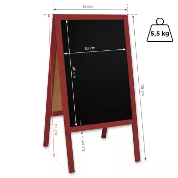 Potykacz drewniany Classic L (61x118 cm) - czerwony