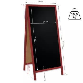 Potykacz drewniany Classic XL (72x160 cm) - czerwony