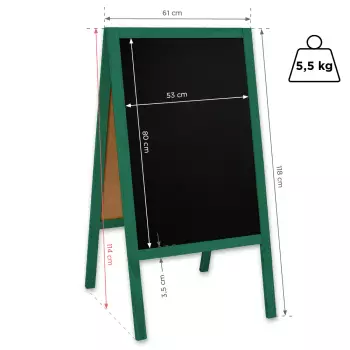 Potykacz drewniany Classic L (61x118 cm) - zielony