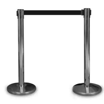 Słupek odgradzający Premium chrome z czarną taśmą