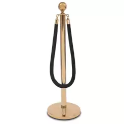 Border welurowy czarny - klamra złota