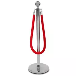 Border welurowy czerwony - klamra chrome