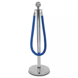 Border welurowy niebieski - klamra chrome