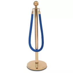 Border welurowy niebieski - klamra złota