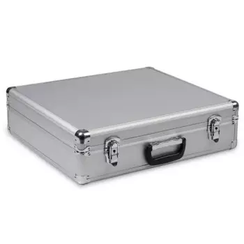 Stojak na ulotki Montana A3 w walizce - srebrny