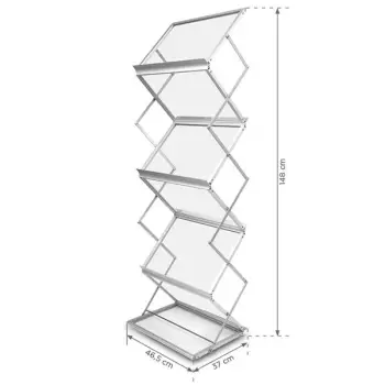 Stojak na ulotki Montana A3 w torbie - srebrny