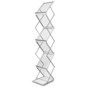 Stojak na ulotki Montana A4 w walizce - srebrny