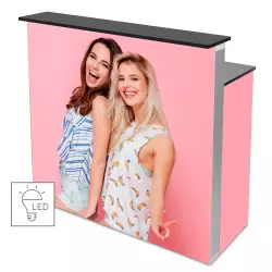 Tekstylna trybunka LED z półką