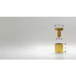 Dystans mosiężny złoty 13x19