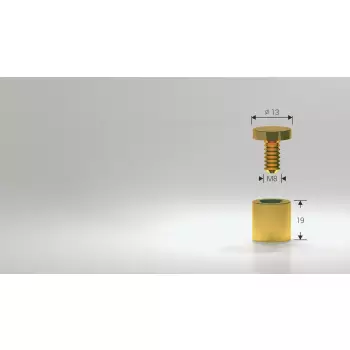 Dystans mosiężny złoty 13x19