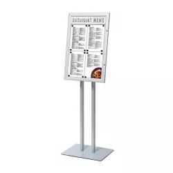 Stojak na menu z gablotą 4xA4