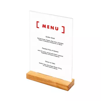 Drewniany stojak na menu typu T