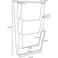Stojak na poziome ulotki 3xDL (99x210mm)