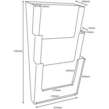 Stojak na poziome ulotki 3xDL (99x210mm)